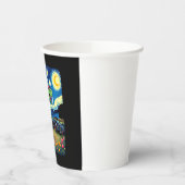 Cat Riding Dinosaur T-Rex Starry Night Cat Lover ( Papieren Bekers (Links)