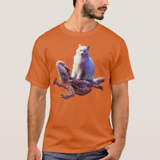 Cat Riding Iguana T-shirt