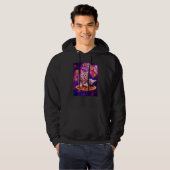 Cat Riding Pizza In Space Galaxy Taco Kitten Cats Hoodie (Voorkant volledig)