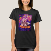 Cat Riding Pizza In Space Galaxy Taco Kitten Cats  T-shirt (Voorkant)