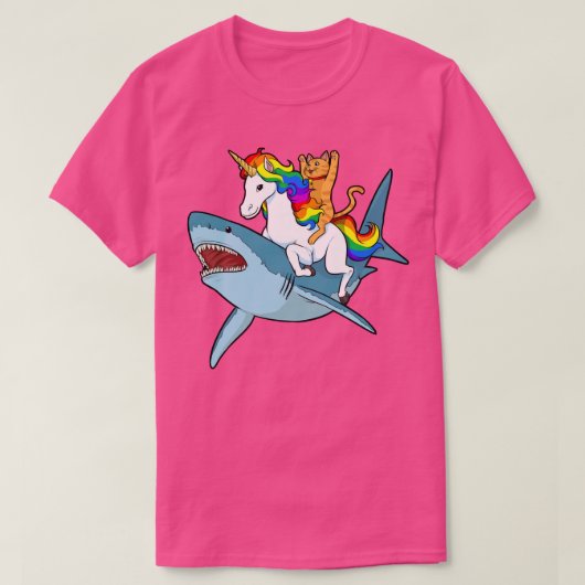 Cat Riding Unicorn Riding Shark Design Sweatshirt (Design voorkant)