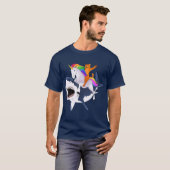 Cat Riding Unicorn Riding Shark Gift T-shirt (Voorkant volledig)