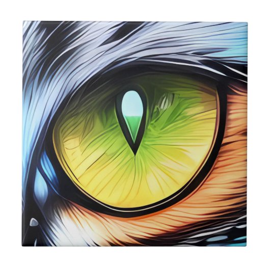 Cat Right Eye Tegels Keramische Tegel Sets Tegeltje (Voorkant)