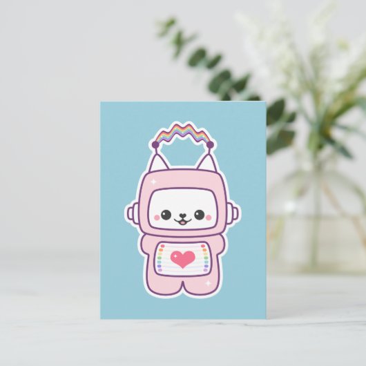 Cat robot briefkaart (Staand voorkant)