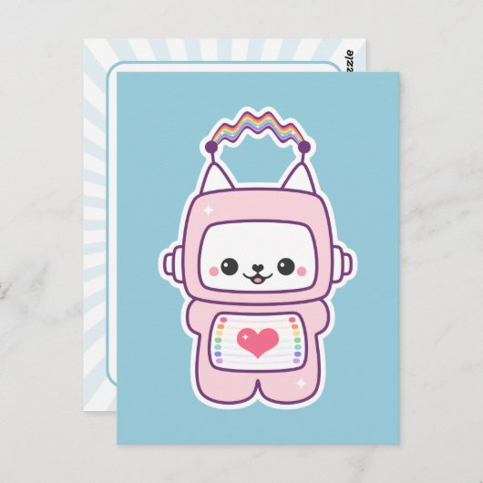 Cat robot briefkaart (Voorkant / Achterkant)