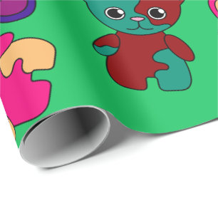 Cat Robot Puzzle Bright Colorful Speelgoed Cute Cadeaupapier
