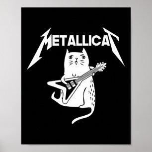 Cat Rock Band Gitaar Leuk Kerstcadeau Poster