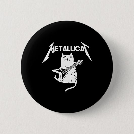 Cat Rock Band Gitaar Leuk Kerstcadeau Ronde Button 5,7 Cm (Voorkant)