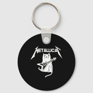 Cat Rock Band Gitaar Leuk Kerstcadeau Sleutelhanger