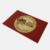 Cat Rock Muziek Elektrische Gitaar Gouden Strepen  Deurmat (Schuin)