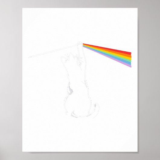 Cat Rock Muziek Grappige Kat Kleuren Poster (Voorkant)