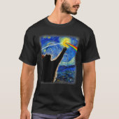 Cat Rock Muziek Kat Sterrennacht Van Gogh Kunst Gr T-shirt (Voorkant)