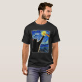Cat Rock Muziek Kat Sterrennacht Van Gogh Kunst Gr T-shirt (Voorkant volledig)