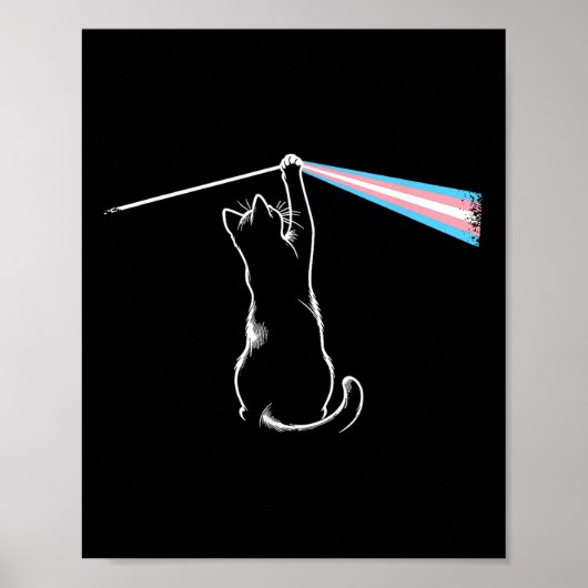 Cat Rock Muziek Trans Pride LGBT Transgender Cat L Poster (Voorkant)