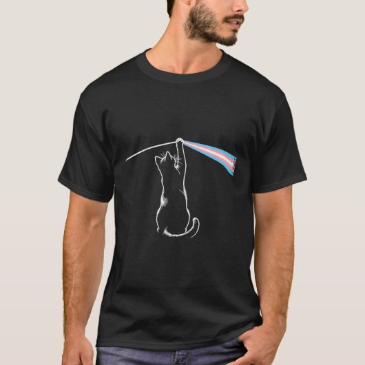 Cat Rock Muziek Trans Pride LGBT Transgender Cat L T-shirt (Voorkant)