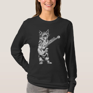 Cat Rocker Funny Kat Plays Guitar Rockstar Cats T-shirt