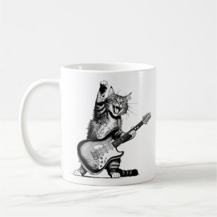 Cat Rockin' the Guitar, een muziekliefhebber Koffiemok