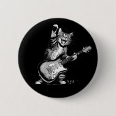Cat Rockin' the Guitar, een muziekliefhebber Ronde Button 5,7 Cm (Voorkant)