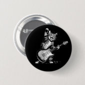 Cat Rockin' the Guitar, een muziekliefhebber Ronde Button 5,7 Cm (Voorkant /achterkant)