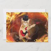 Cat Rockstar Cool Uitnodiging (Achterkant)