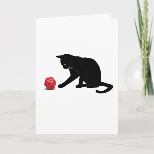 Cat Rolling Dice RPG Rol Spelen Games Gaming Lov Kaart (Voorkant)