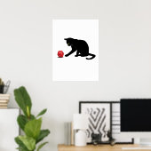 Cat Rolling Dice RPG Rol Spelen Games Gaming Lov Poster (Thuiskantoor)