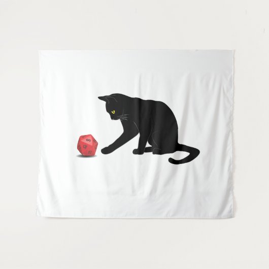 Cat Rolling Dice RPG Rol Spelen Games Gaming Lov Wandkleed (Voorkant (horizontaal))