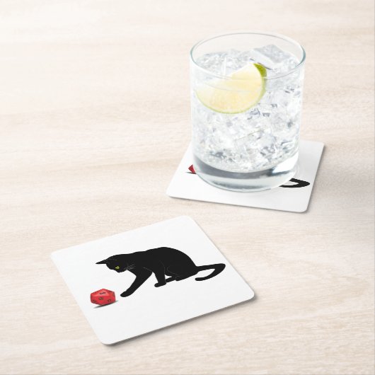 Cat Rolling Dice RPG rollspellen Kartonnen Onderzetters (Insitu)