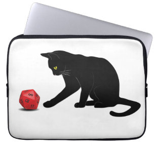 Cat Rolling Dice RPG rollspellen Laptop Sleeve