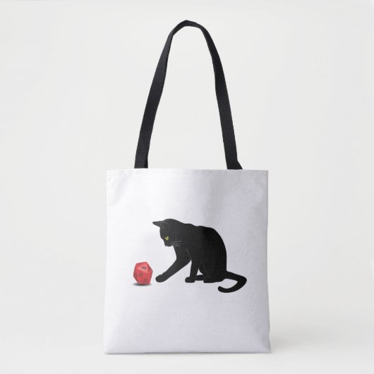Cat Rolling Dice RPG rollspellen Tote Bag (Voorkant)