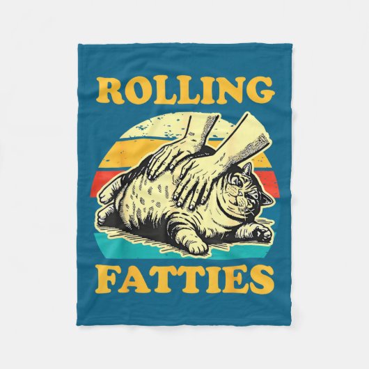 Cat Rolling Fatties Funny For Men Women  Fleece Deken (Voorkant)
