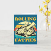 Cat Rolling Fatties Funny For Men Women  Kaart (Gele Bloem)