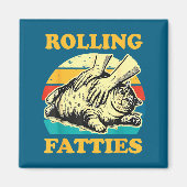 Cat Rolling Fatties Funny For Men Women  Magneet (Voorkant)