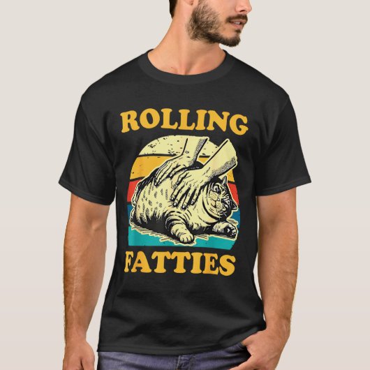 Cat Rolling Fatties Funny For Men Women  T-shirt (Voorkant)