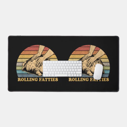 Cat Rolling Fatties Grappig Bureaumat (Keyboard & Muis)