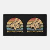Cat Rolling Fatties Grappig Bureaumat (Voorkant)
