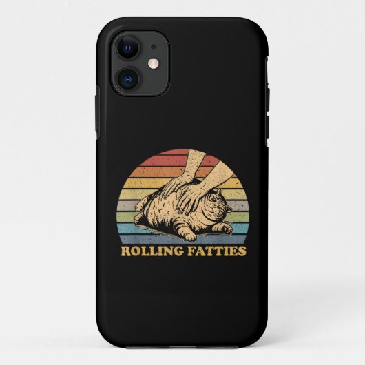 Cat Rolling Fatties Grappig Case-Mate iPhone Case (Achterkant)