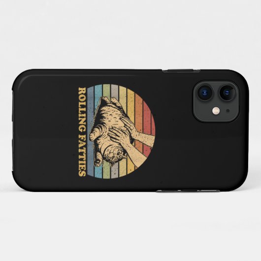 Cat Rolling Fatties Grappig Case-Mate iPhone Case (Achterkant (horizontaal))