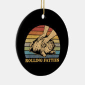 Cat Rolling Fatties Grappig Keramisch Ornament (Rechts)