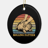 Cat Rolling Fatties Grappig Keramisch Ornament (Links)