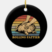 Cat Rolling Fatties Grappig Keramisch Ornament (Achterkant)