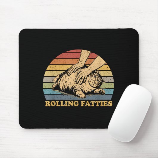 Cat Rolling Fatties Grappig Muismat (Met muis)