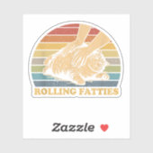 Cat Rolling Fatties Grappig Sticker (Vel)