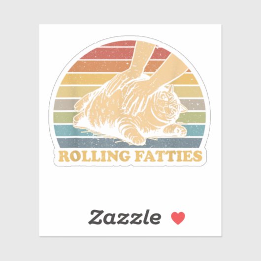 Cat Rolling Fatties Grappig Sticker (Vel)