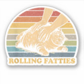 Cat Rolling Fatties Grappig Sticker (Voorkant)