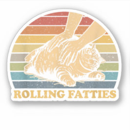 Cat Rolling Fatties Grappig Sticker