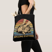 Cat Rolling Fatties Grappig Tote Bag (Dichtbij)