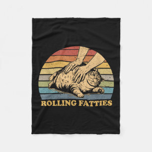 Cat Rolling Fatties Grappig Uni-volwassenen en Kin Fleece Deken