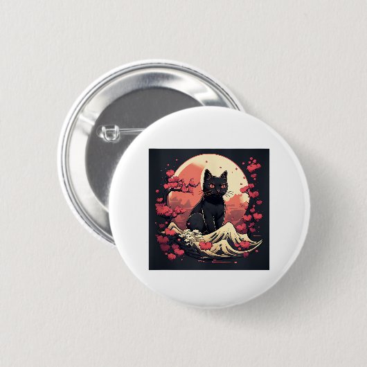 CAT RONDE BUTTON 5,7 CM (Voorkant /achterkant)