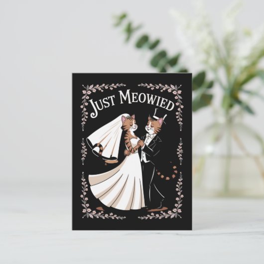 Cat Royal Wedding Funny Just Married Couples Dans Briefkaart (Staand voorkant)